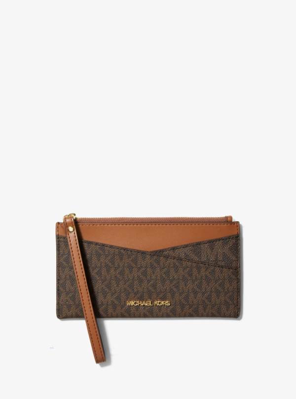 Damske Penazenky Michael Kors Jet Set Medium Logo Crossover Wristlet Hnede - Doplnky Michael Kors Slevy | JFKEP-7054